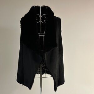 Central Park West Black reversible suede and fur Vest